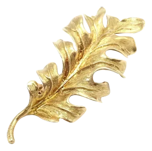 Late 20th Century Tiffany & Co. Yellow Gold Leaf Pin Brooch
