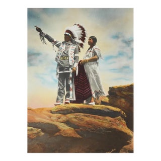 Early 20th Century Frasher Native American Colortone Photograph For Sale