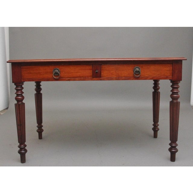19th Century Mahogany Two Drawer Writing Table, 1840 For Sale - Image 12 of 13