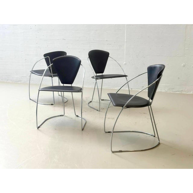 Vintage Linda Dining Chairs by A. Rizzatto for Lo Studio, 1980s, Set of 4 For Sale - Image 9 of 9