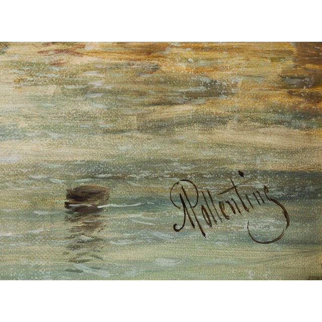 Alfred Pollentine, La Dogana Venice, 19th Century, Antique Oil on Canvas, Framed For Sale - Image 6 of 11