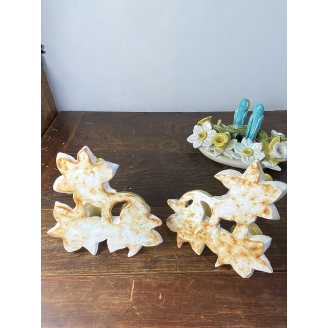 Earthenware Centerpiece and Two Candlesticks, 1950s, Set of 3 For Sale - Image 14 of 18