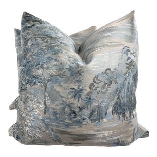 Holly Hunt "Lake Como" in Serenity 22" Pillows-A Pair For Sale