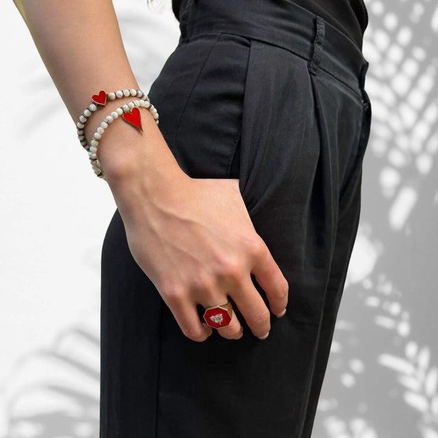 Valentines Love Red Heart Bracelet Set, a duo that speaks volumes of affection and refined taste. This exquisite set pairs...