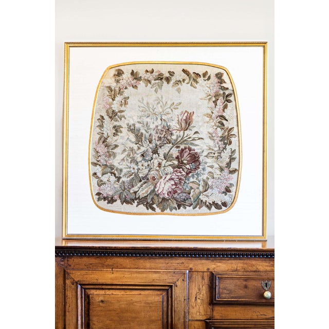 French Framed French Silk Aubusson Tapestries with Floral Decor, Sold Individually For Sale - Image 3 of 9