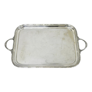 Antique Waring & Gillow English Edwardian LRG Silver Plated Serving Platter Tray