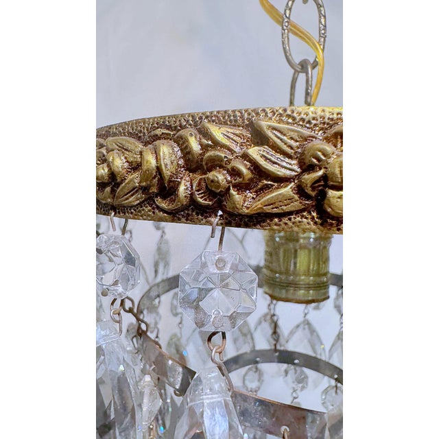 Mid 20th Century Italian Bronze Upside Down Layered Cake Rim Chandelier For Sale In New York - Image 6 of 6