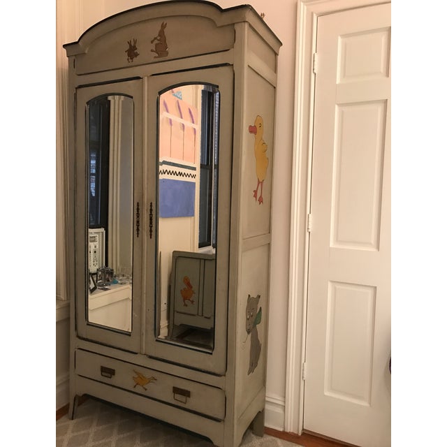 French Provincial Children's Antique French Armoire For Sale - Image 3 of 6