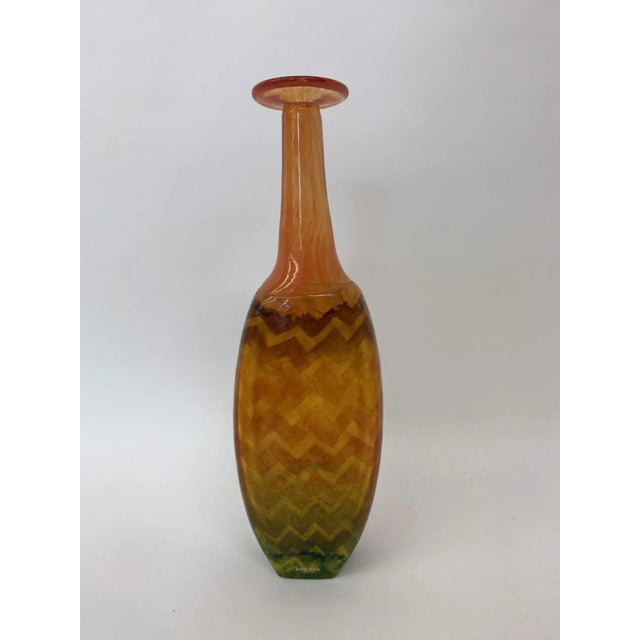 Orange Rio Face Vase by Kjell Engman for Kosta Boda For Sale - Image 8 of 11