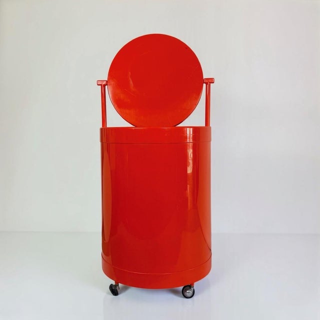 Mid-Century Modern Silvi Dressing Table and Chair in Orange and Brown Plastic from Fain, 1970s, Set of 2 For Sale - Image 3 of 18