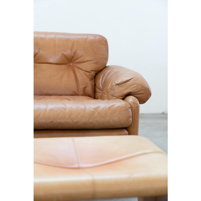 Model Coronado Armchairs with Poufs in Cognac by Tobia & Afra Scarpa for B&B Italia, 1970, Set of 4 For Sale - Image 13 of 18