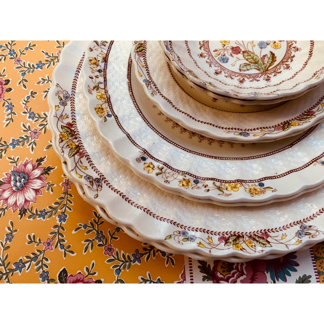 1930s Copeland Spode Cowslip Bone China Dinnerware Set, 8 Pieces For Sale - Image 15 of 18