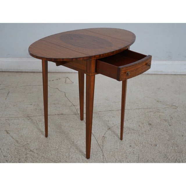 Maitland - Smith Maitland Smith Adam Style Satinwood Pembroke Table For Sale - Image 4 of 12