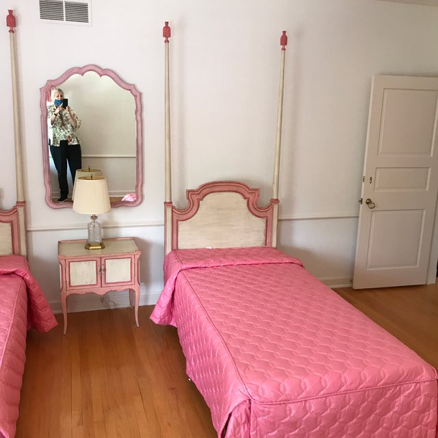 John Widdicomb Painted Pink Night Stand Side Table Chairish