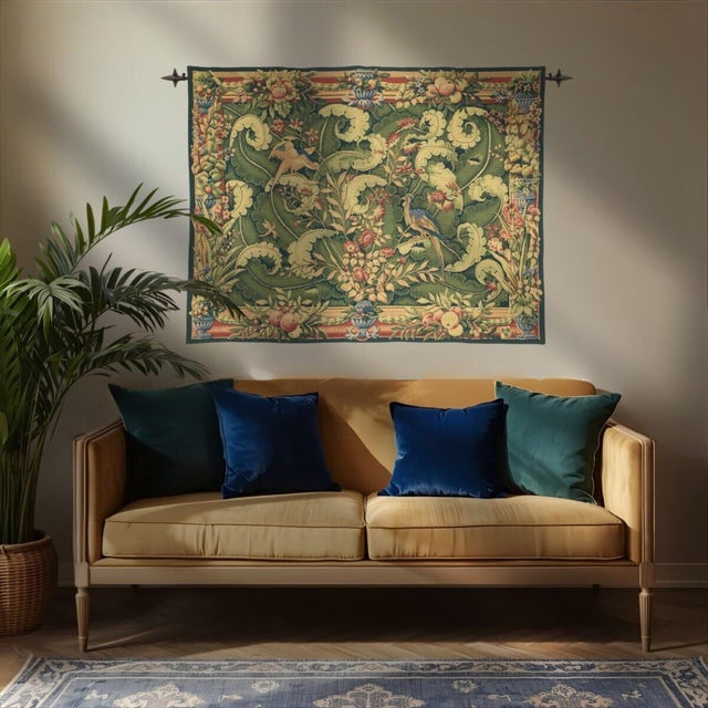 This beautiful tapestry is woven on a jacquard loom by skilled weavers, keeping alive the centuries old tradition of...