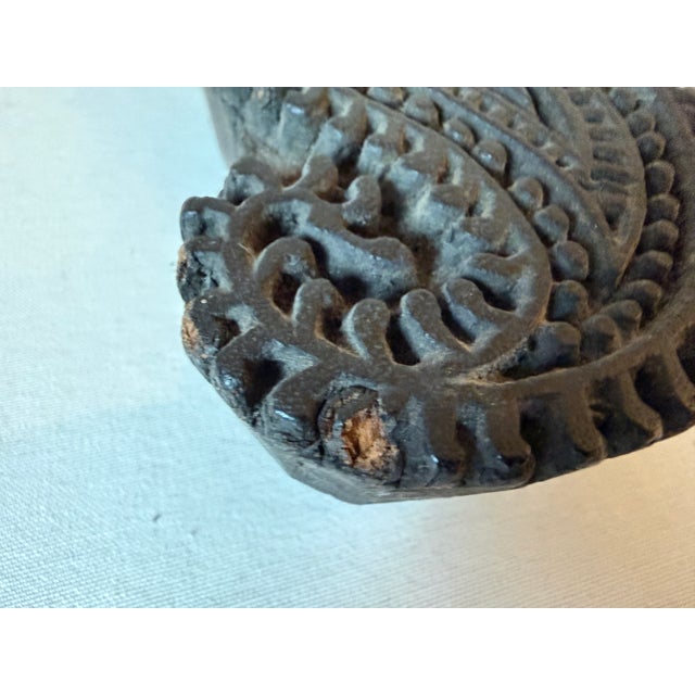 Vintage Wood Block Fabric Stamp, Paisley Design For Sale - Image 9 of 9