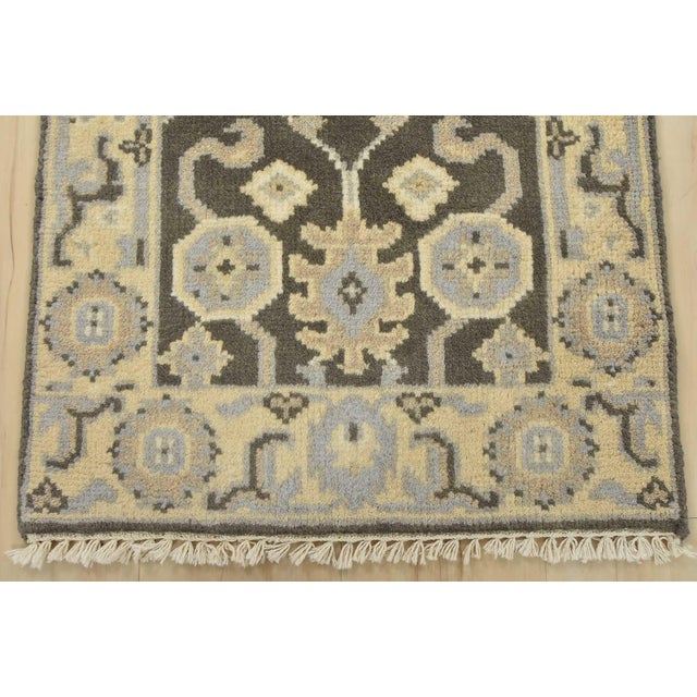 Oushak Rug 2′ X 3′ Gray Wool Traditional Hand-Knotted Oriental Carpet For Sale In Philadelphia - Image 6 of 8