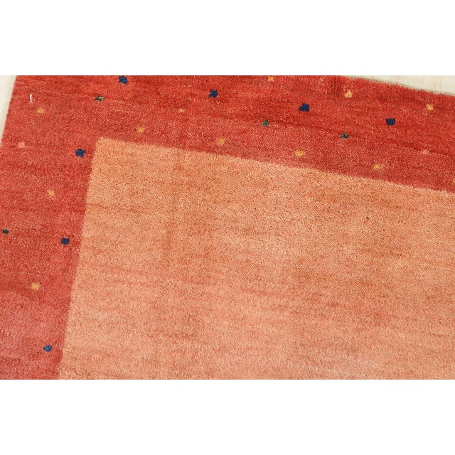 Textile Gabbeh Rug 2’5” X 4’5” Orange Wool Contemporary Hand-Knotted Carpet For Sale - Image 7 of 13