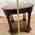 Vintage Round Side Table With Bottom Shelf Double Column Legs Solid Oak For Sale - Image 9 of 12