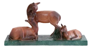 Art Deco Ceramic Doe Figurine by Gabriel Beavais, 1930