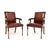 Brown Vintage Georgian Leather Armchairs, 1950, Set of 2 For Sale - Image 8 of 8