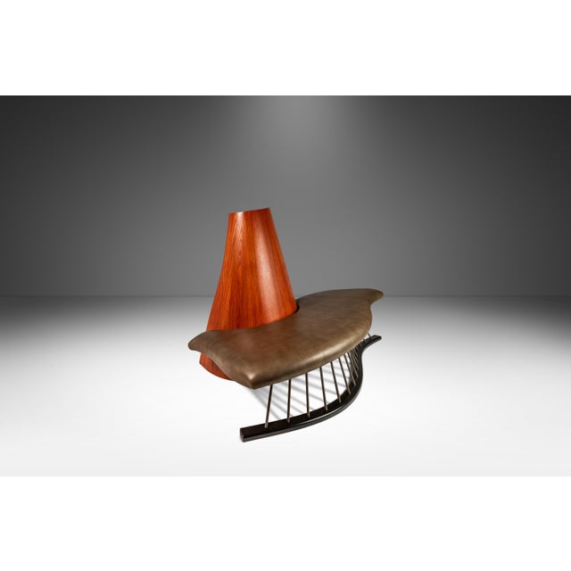 Introducing an extraordinary Post Modern, studio craft three-seater bench crafted in the manner of Thomas Stender. Utterly...