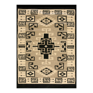 1940s Gray Geometric Mid-20th Century American Navajo Carpet 4' X 5'8'' Flatweave Wool Rug