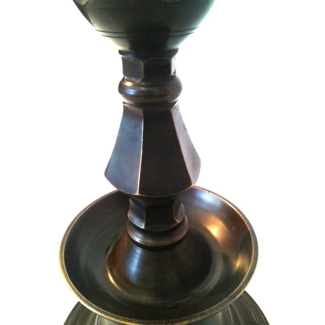 2000 - 2009 Brass Candle Holder With Crown Head, Hand-Forged, Turkey, 21st Century For Sale - Image 5 of 7