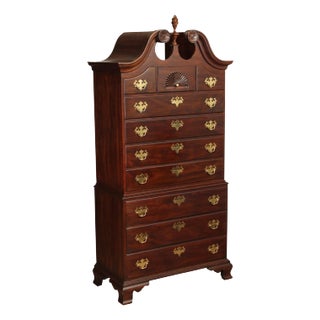 Statton Chippendale Style Cherry Chest on Chest For Sale