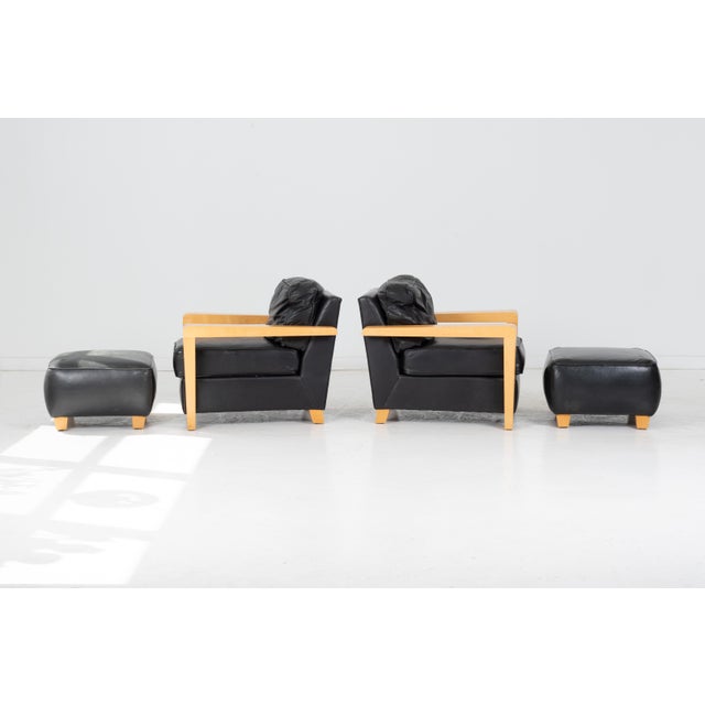 2000 - 2009 Lounge Chair and Ottomans Designed for Thayer Coggin For Sale - Image 5 of 13