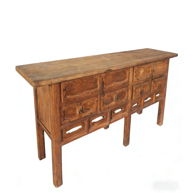 Chinese Carved Early 19th Century Elm Console For Sale - Image 3 of 5