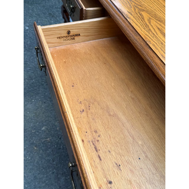 Pennsylvania House Vintage Pennsylvania House Turned Legs Oak Console Table For Sale - Image 4 of 10
