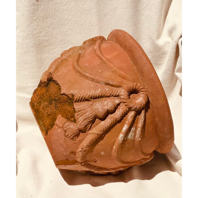 Antique English Terracotta Festoon Terrace Pot - C. 1900 For Sale - Image 12 of 15