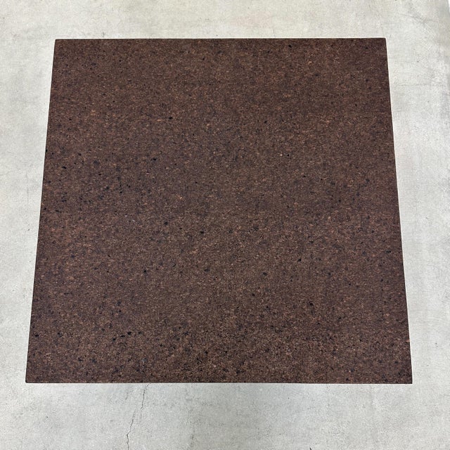 Wood Vintage 1970s Mid-Century Modern Square Chocolate Cork Coffee Table For Sale - Image 7 of 10