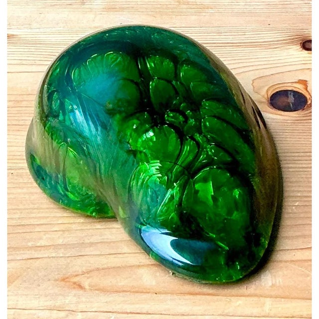 Glass Vintage Green Glass Abstract Sculpture For Sale - Image 7 of 12