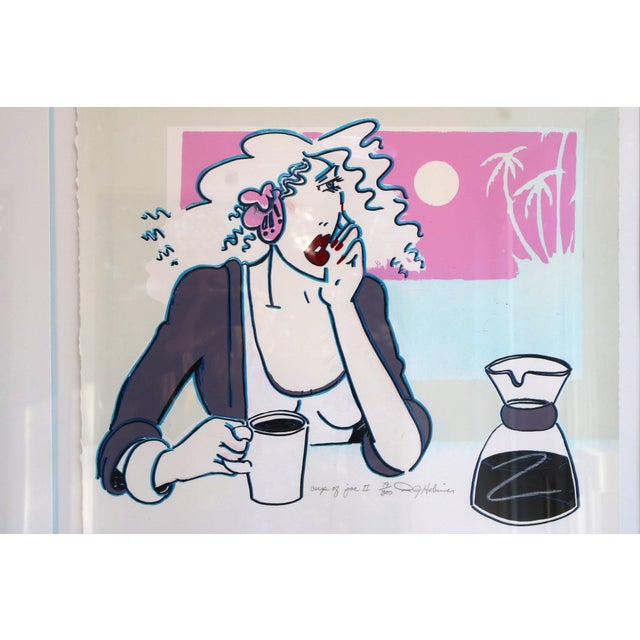 Large R.J. Hohimer Signed Limited Edition Serigraph Cup of Joe II Framed Pop Art This vibrant and soulful original color...