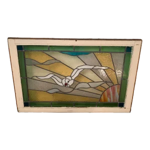 Mid 20th Century Seagull Stained Glass Window
