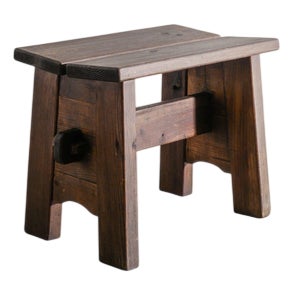 Early Swedish Mid-Century Wooden Berga Pine Stool by David Rosén for Nordiska Kompaniet, 1930s For Sale