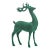 Flocked Standing Deer Figurine Statue, Green For Sale