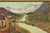 Mid 20th Century Vintage Angela Dudley "Lake Garda. Italy" Italian Hollywood Regency Oil Painting For Sale - Image 5 of 18