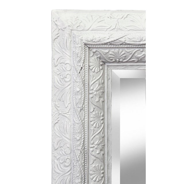 Wood Ivory Victorian Wide Framed Mirror For Sale - Image 7 of 8