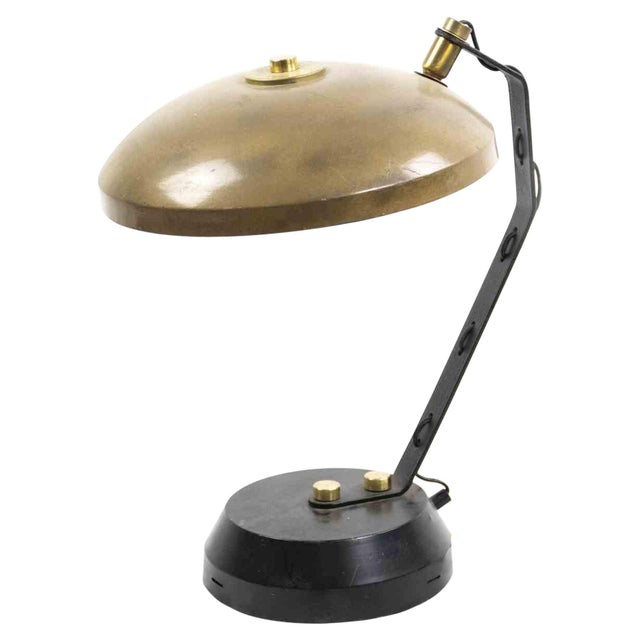 Vintage Brass and Metal Table Lamp, Italy, 1970s For Sale - Image 6 of 6