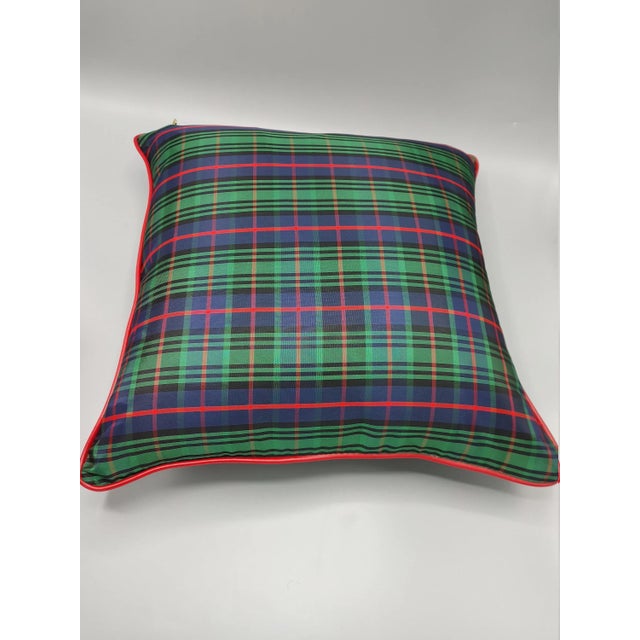 Custom Handmade Green Plaid Decorative Throw Pillow Chairish