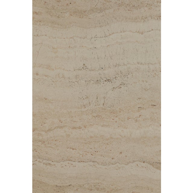 Vintage modular coffee table set in honed travertine. Two interlocking crescent forms that create a sculptural, graphic...