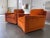 Textile 1970s Tailored Mid-Century Lounge Chairs – Down-Filled Pair in Burnt Orange Upholstery For Sale - Image 7 of 12