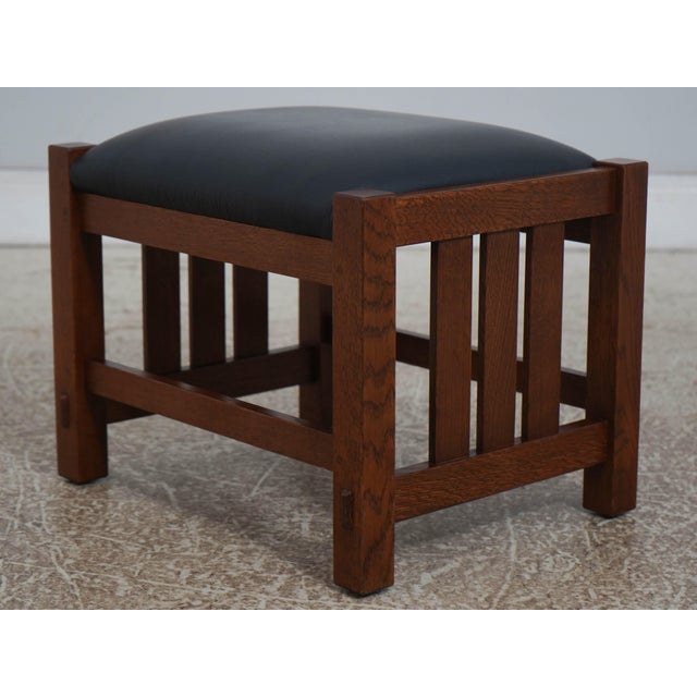 Stickley Mission Oak Morris Chair & Ottoman For Sale - Image 14 of 18