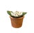A gorgeous, vintage porcelain bisque and tole white rose. Features a single stem, hand sculpted, porcelain bisque rose...