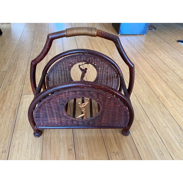 1970s 1970s Tortoiseshell Metal Golfers Magazine Rack For Sale - Image 5 of 5