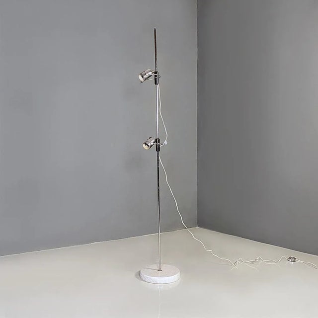 Italian Modern Marble, Metal and Plastic Floor Lamp by Fois for Reggiani Illuminazione, 1970s For Sale - Image 11 of 13