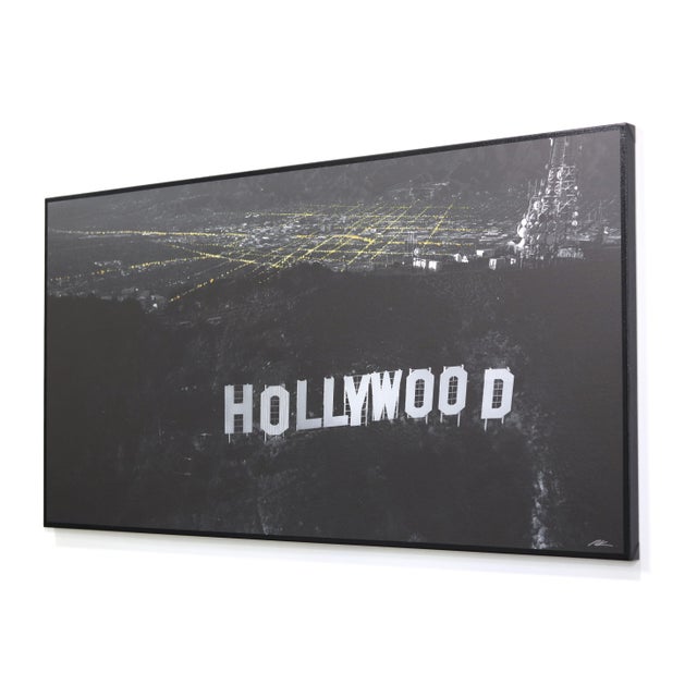 Contemporary Hollywoodland - Where It All Happens - Original Los Angeles Hollywood Sign Acrylic and Photograph on Canvas by Pete Kasprzak For Sale - Image 3 of 9